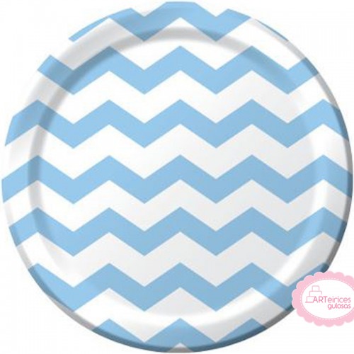 Pratos Chevron Azul Claro